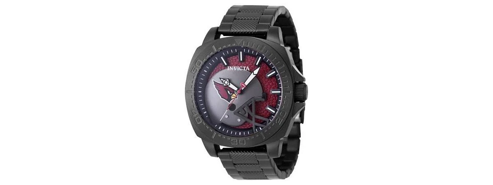 Invicta Men's 47895 Nfl Arizona Cardinals Quartz 3 Hand Black, Red Dial Watch