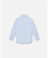 Deux par Big Boys Long Sleeve Button Down Shirt Pale Blue