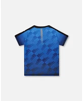 Deux par Boy Printed Athletic Top Blue And Black - Toddler|Child