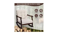 Outdoor Rocking Chair with Detachable Washable Cushions Comfortable and Durable Rocker for Patio or Garden