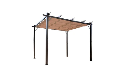 Patio Gazebo with Retractable Canopy for Outdoor Entertaining