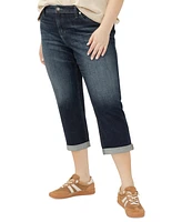 Silver Jeans Co. Plus Elyse Rolled-Cuff Cropped Denim