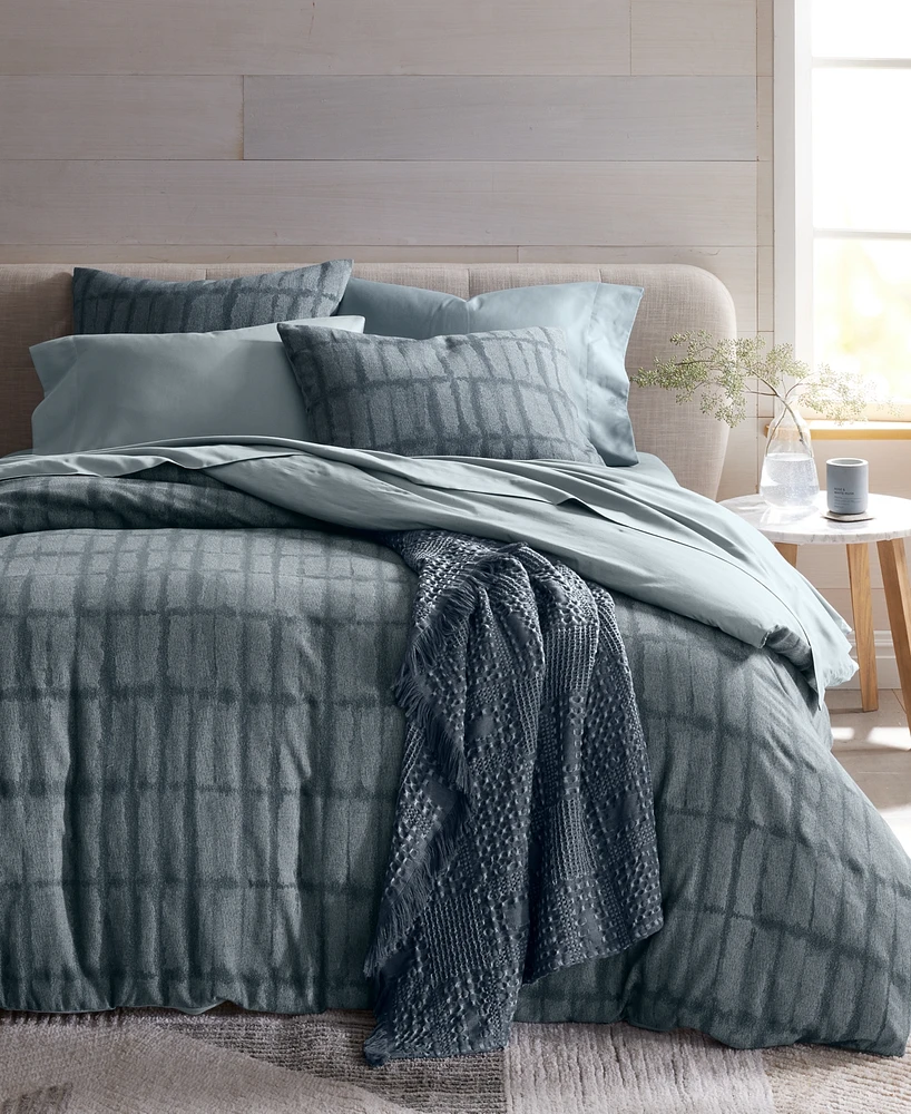 Oake Indigo Stripe 3-Pc. Duvet Cover Set, King, Exclusively at Macy's