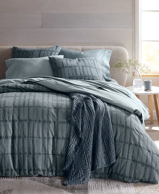 Oake Indigo Stripe 3-Pc. Duvet Cover Set, Full/Queen, Exclusively at Macy's