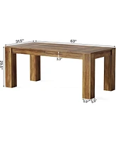 Tribesigns 63-Inch Executive Desk, Large Office Computer Desk, Simple Workstation Writing Table Study Table for Home Office, Rustic Brown