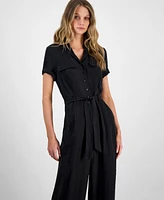 Guess Women's Nalini Button-Front Belted Jumpsuit