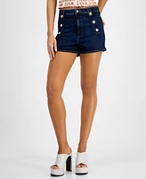 Guess Women's Ellie Denim Sailor-Button Shorts