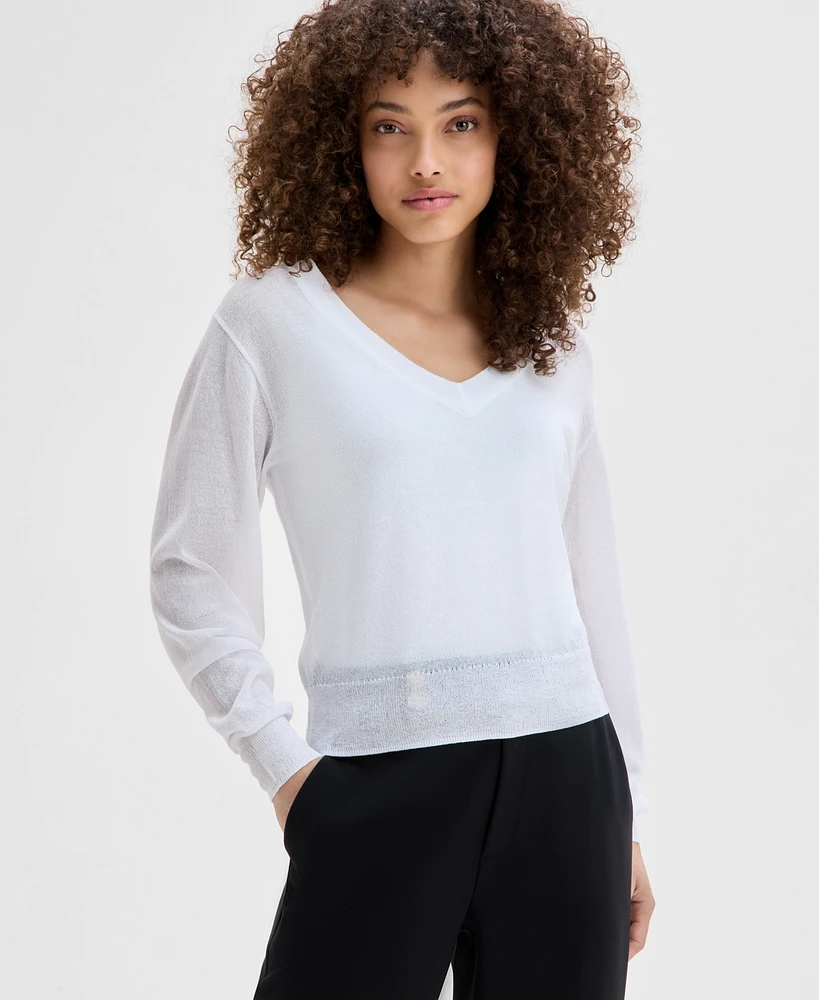 I.n.c. International Concepts Petite V-Neck Sweater, Exclusively at Macy's