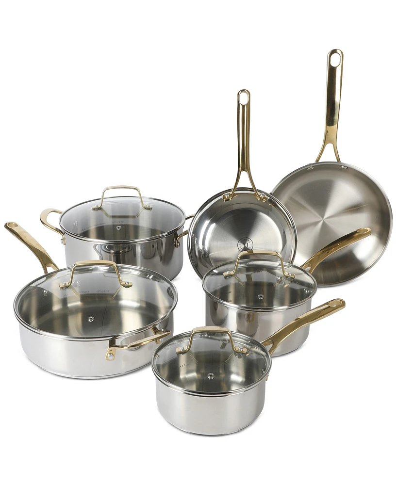 Martha Stewart Castelle 10-Pc. Stainless Steel Induction Cookware Set, Exclusively at Macy's