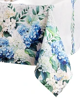 Elrene Hydrangea Bloom Floral Double Border Rectangle Tablecloth