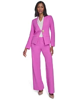 Halston Women's Collarless Toggle Chain Blazer