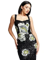 Dress the Populations Women's Nicole Floral-Sequined Midi