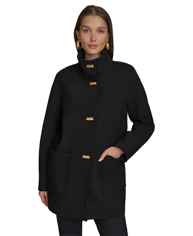 Donna Karan New York Women's Crepe Stand-Collar Coat