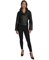 Donna Karan New York Women's Asymmetric Leather Moto Jacket