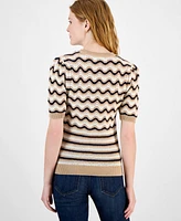 Tommy Hilfiger Women's Cotton Striped Pointelle Sweater