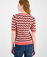 Tommy Hilfiger Women's Cotton Striped Pointelle Sweater