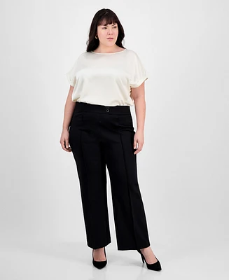 Jones New York Plus Pintucked Pull-On Pants