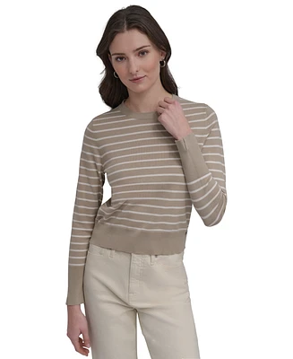 Dkny Jeans Petite Striped Crewneck Sweater
