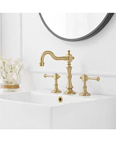 8 in. Widespread Double Handle 3 Hole Bathroom Faucet