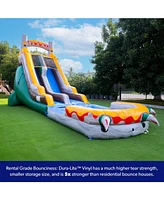 Herokiddo T-Rex 18' Water Slide with Detachable Pool & Air Blower, Tall Seating Height, Commercial Grade, 100% Pvc Vinyl, Summer Fun, Outdoor Play, Bl