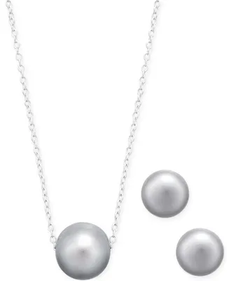 Cultured Freshwater Pearl Classic Jewelry Set Sterling Silver (8-10mm)
