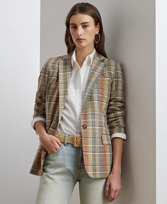 Lauren Ralph Women's Cotton Madras Blazer