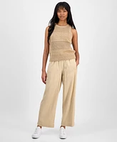 Nautica Jeans Women's Mesh Striped Sleeveless Sweater