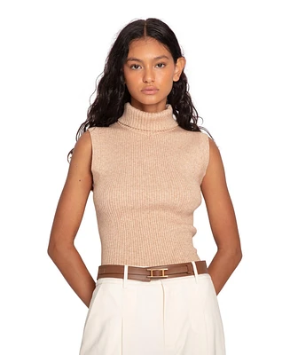 Belle & Bloom Equation Sleeveless Turtle Neck Knit