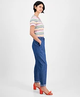 Nautica Jeans Women's Chambray Cuffed Jogger Pants