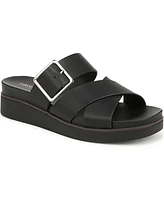 LifeStride Women's Getaway Square Open Toe Platform Slide Sandals