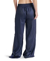 Steve Madden Women's Beckham Striped Side-Snap Pull-On Pants