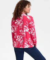 I.n.c. International Concepts Women's Printed Knit Utility Shirt