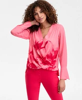 I.n.c. International Concepts Women's V-Neck Long-Sleeve Top, Exclusively at Macy's