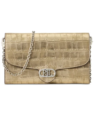 Lauren Ralph Lauren Adair Croc-Embossed Leather Small Crossbody