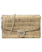 Lauren Ralph Lauren Adair Croc-Embossed Leather Small Crossbody