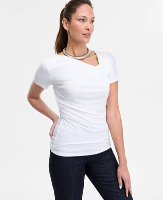 I.n.c. International Concepts Women's Asymmetric-Neck Top, Exclusively at Macy's