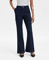 I.n.c. International Concepts Women's Utility High-Rise Flared Jeans, Exclusively at Macy's