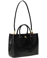 Lauren Ralph Lauren Marcy Large Embossed Leather Satchel