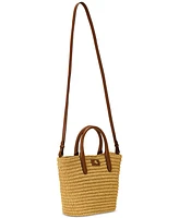 Lauren Ralph Lauren Woven Straw Medium Brie Tote Bag