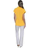 Karl Lagerfeld Paris Women's Asymmetric Button-Front Top