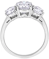 Macy's Moissanite Three Stone Ring (4 ct. t.w.) in Sterling Silver