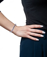Lab-Created Blue Sapphire Wavy Bangle Bracelet (6-1/4 ct. t.w.) in Sterling Silver