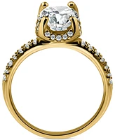 Giani Bernini Cubic Zirconia Oval Halo Ring 18k Gold-Plated Sterling Silver, Exclusively at Macy's