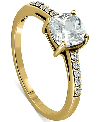 Giani Bernini Cubic Zirconia Cushion Cut & Pave Ring, Exclusively at Macy's