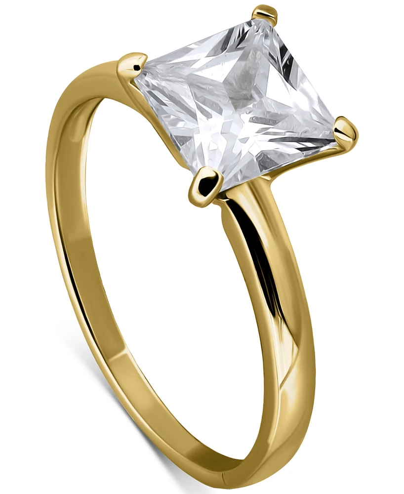 Giani Bernini Cubic Zirconia Square Solitaire Ring, Exclusively at Macy's