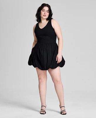 And Now This Trendy Plus Cotton Bubble Mini Dress, Exclusively at Macy's