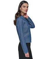 Karl Lagerfeld Paris Women's Double-Breasted Denim Jacket