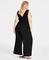 Bar Iii Plus Sleeveless Wide-Leg Jumpsuit, Exclusively at Macy's