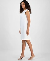 Kasper Women's Textured Cap-Sleeve Princess-Seam Dress, Regular & Petite Sizes