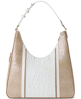 Brahmin Tabitha Sea Salt White Colada Medium Leather Shoulder Bag